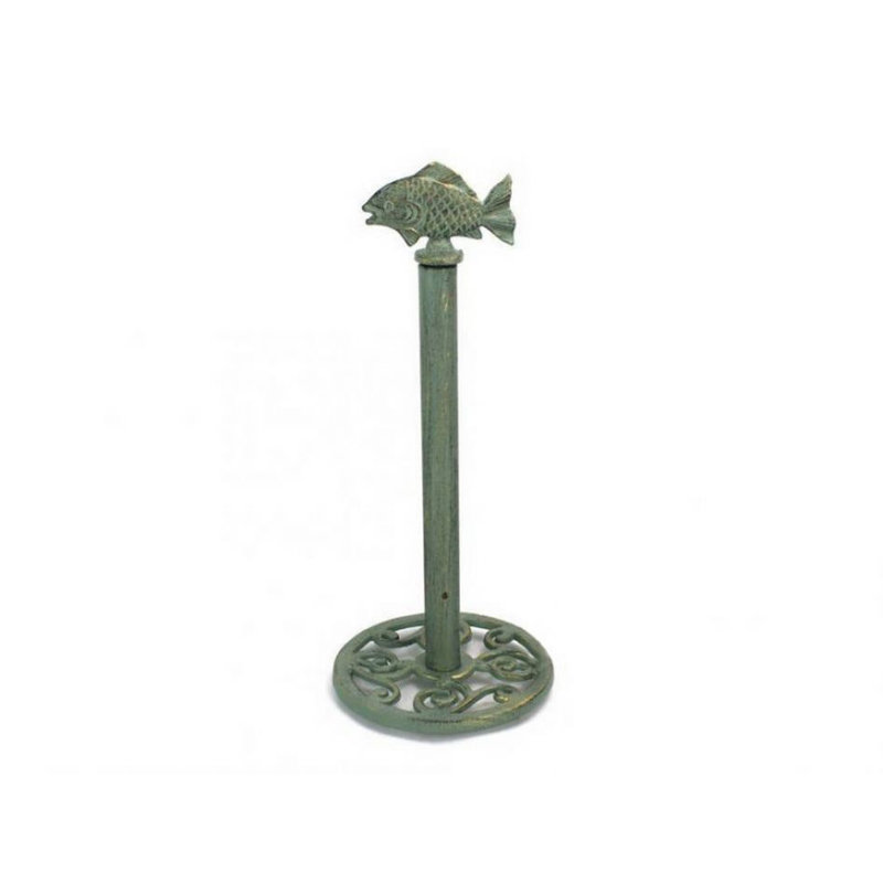 Porte-papier hygiénique sur pied poisson, Bronze