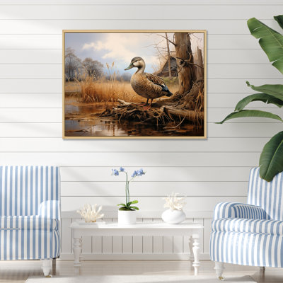 «Waddling Duck At The Barn I» - art mural animal canard