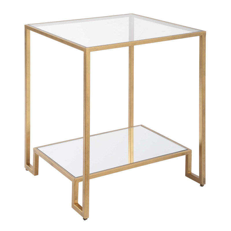 Abstract End Table with Storage