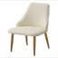 Chaise de salle à manger avec pieds en métal robuste et cuir blanc (ensemble de 2)
