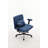 Modern Linen Blue Criss Cross Armrest Office Chair - Comfortable And Stylish For Home And Workspace