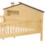 Lit pour chambre à coucher en bois naturel avec tête de lit style maison, rangement intégré et DEL - plateforme rustique pleine grandeur-2101129425-2101129427