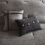 Ensemble d'édredon en faux suède gris avec coussins décoratifs