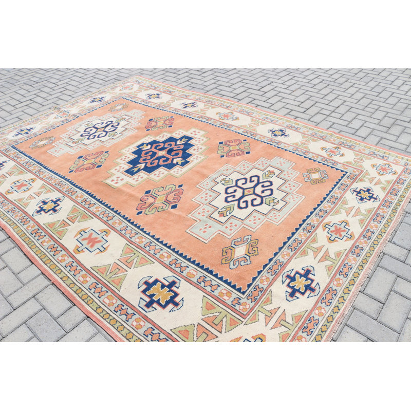 Tapis surdimensionné en laine turque Oushak fait à la main et parfait pour ajouter une touche d'orange éclatante à votre espace de vie ou à votre chambre à coucher