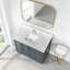 Plateau de meuble-lavabo à quartz de 43 pouces avec lavabo simple encastré, 4 dosserets hauts, 1 trou de robinet pré-percé, idéal pour le remodelage de la salle de bain blanche, le bol One ajoute de l'élégance à