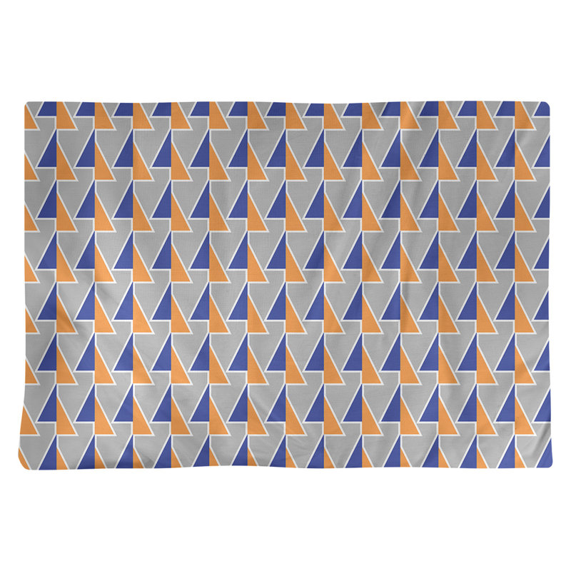 Napperon en coton 18 po à flèches changeées, Bleu/orange, Coton
