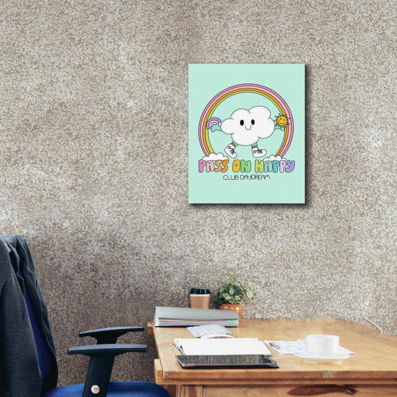  «Pass On Happy 2» par Club Daydream, art mural sur toile, 20 po x 24 po, H 24 po x l 20 po