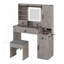 Bureau de maquillage de ferme avec station de charge, bureau de coiffeuse avec miroir lumineux et tiroirs-668953624
