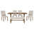 6-Piece Farmhouse Dining Table Set 72" Wood Rectangular Table, 4 Upholstered Chairs with Bench-2055017409-2055017410
