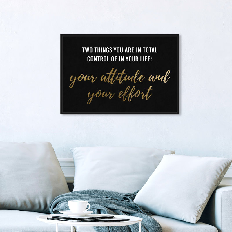 «Attitude and Effort», reproduction d'art sur toile, H 16 po x l 24 po, Toile encadrée, Noir