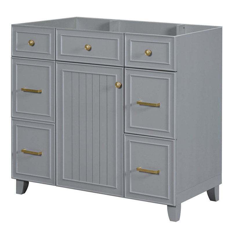 Base de meuble-lavabo simple Cimarr 35,41 po, Gris