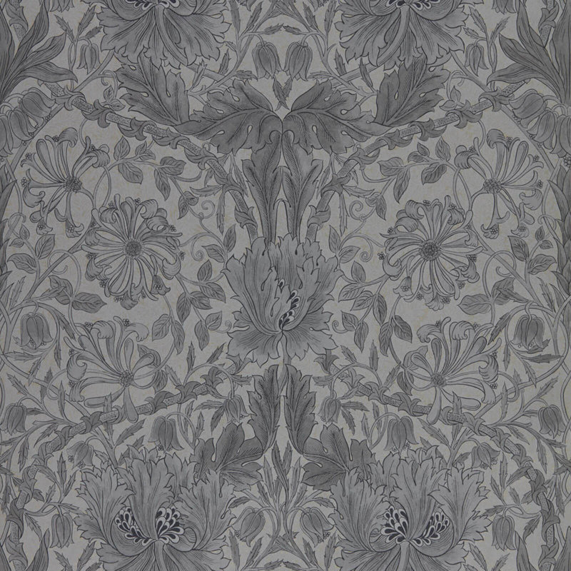 Pure Honeysuckle & Tulip Wallpaper, Black Ink