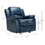 Fauteuil inclinable en cuir bleu marine Charlotte