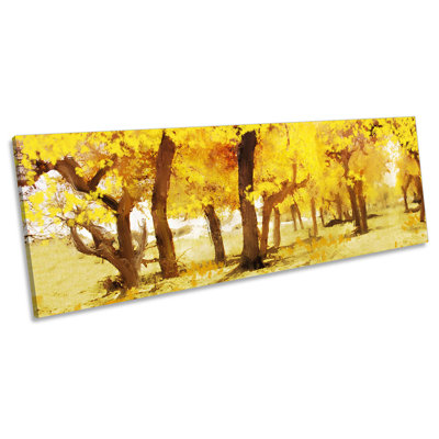 Sunset Forest Landscape - Wrapped Canvas Panoramic Print