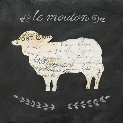 Le Mouton Cameo Sq by Courtney Prahl - Wrapped Canvas Print