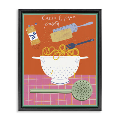  Retro Italian Pasta Meal Canvas Wall Art by Jo Reid