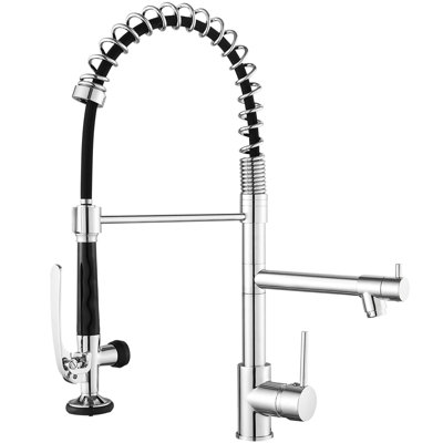 Pull Down Kitchen Faucet, , Single Handle, High Arch Spout, 360 Degree Rotation, Excellent Performance Contemporary Faucet With , Rotatable Spout Design
