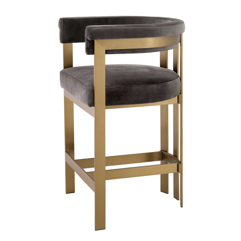 Clubhouse Upholstered Stool, Savona Gray, Counter Stool (27.17" Seat Height)