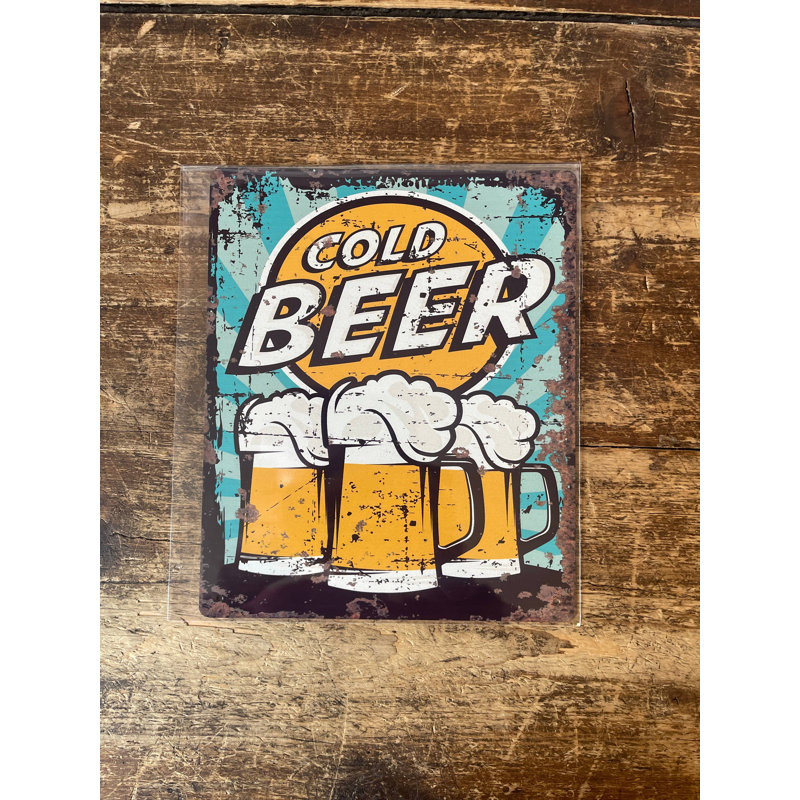 Handmade Food & Beverage Wall Decor on Metal, 25cm H x 20cm W