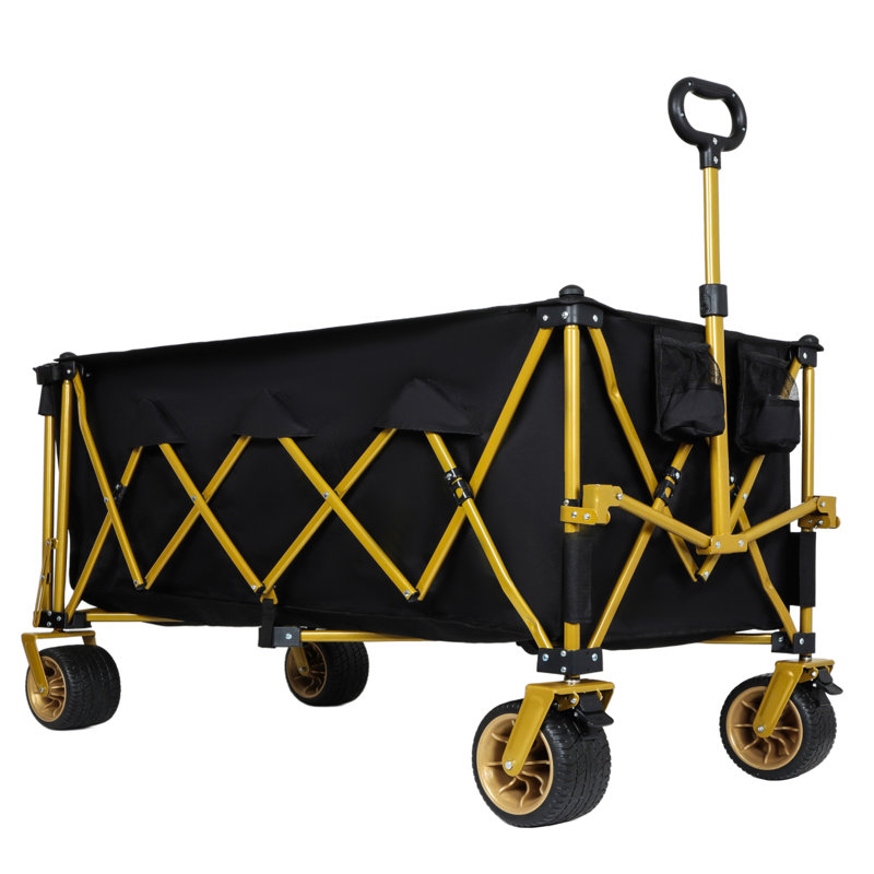 Très grands wagons de plage très longs 67-1 / 2In très robustes avec hayon ouvert et roues tout-terrain, capacité de 480 lb, cadre ultra-stable breveté, aucun assemblage requis