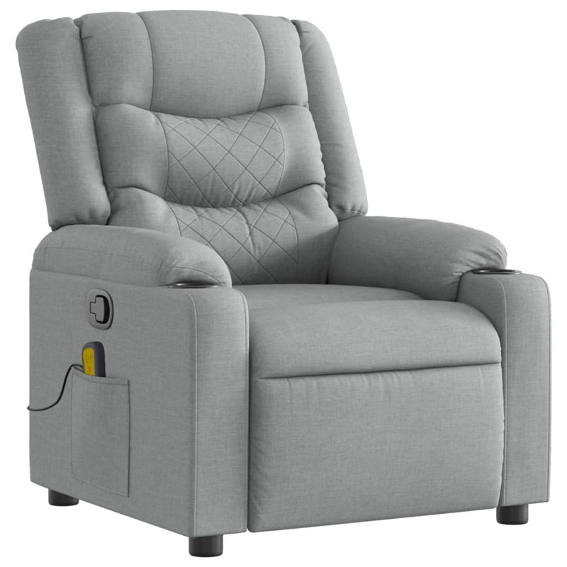 Massage Chair, Manual Push Back, Light Gray