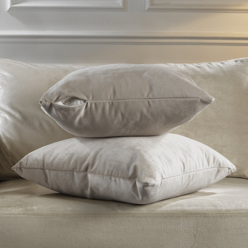 Matte Velvet Pillow Cover, 14" x 14", 15 Seashell