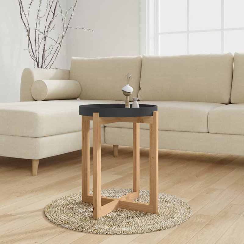 Keyontai Cross Legs Coffee Table, Grey, 48.5cm H x 41cm W x 41cm D