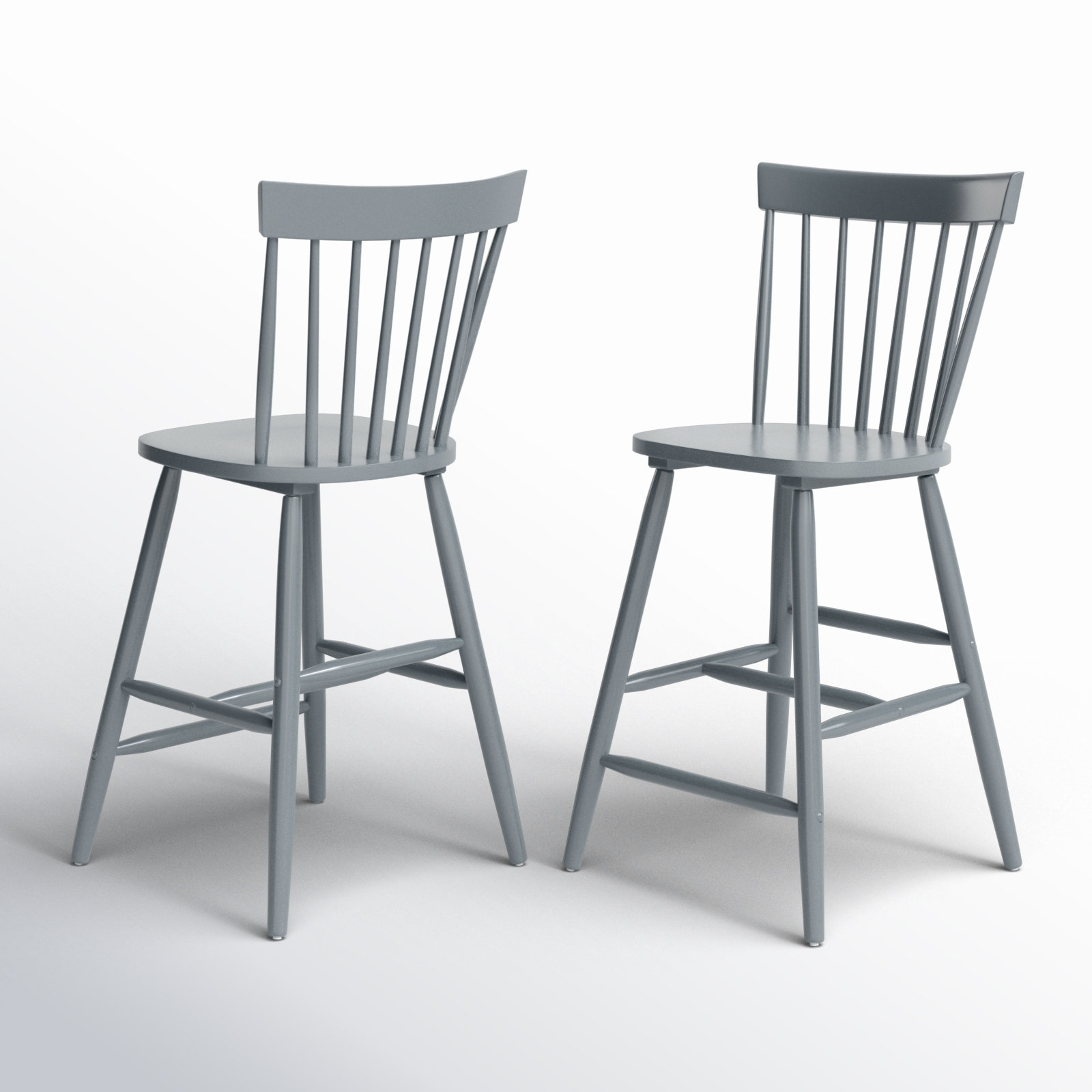 Stacee Solid Wood Bar & Counter Stool, Gray, Counter Stool (24" Seat Height)