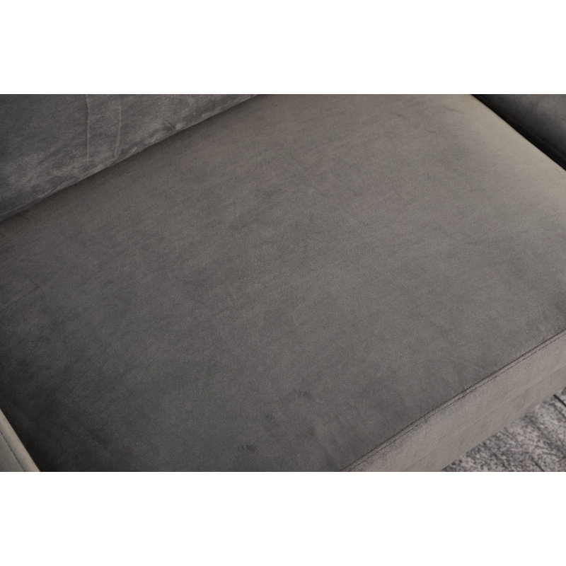 LOVESEAT, GRIS, Velours gris, H 34 po x l 58 po x P 33 po