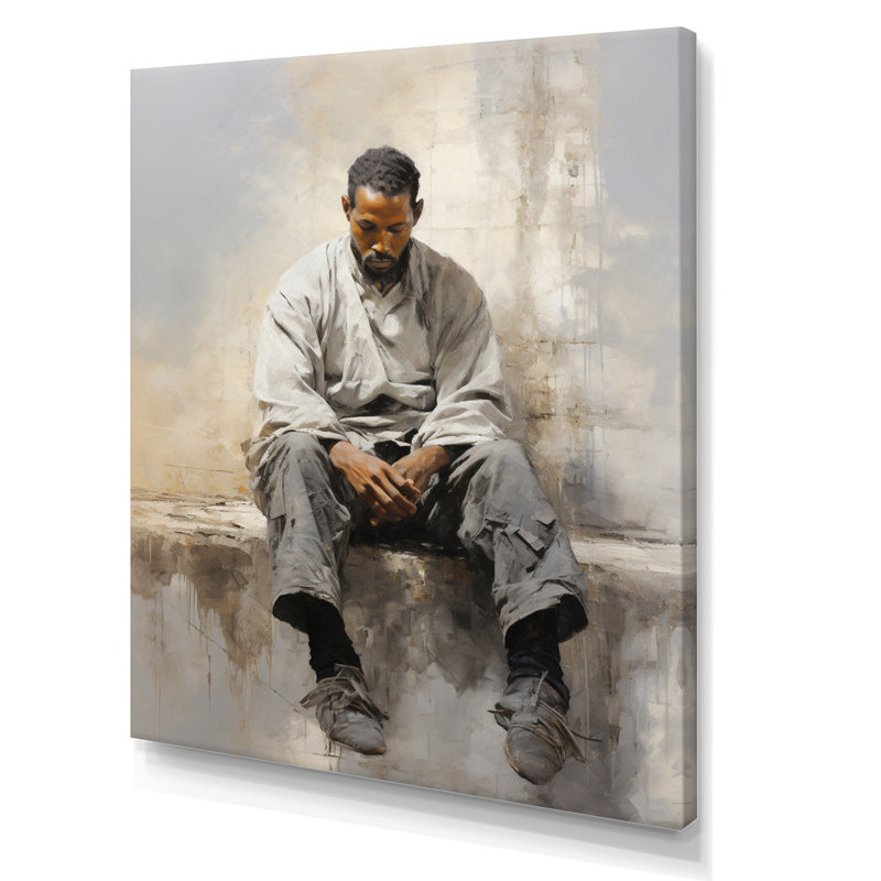 «Gray Dance Quiet Contemplation II», reproduction d'art sur toile, H 44 po x l 34 po x P 1,5 po, Toile tendue