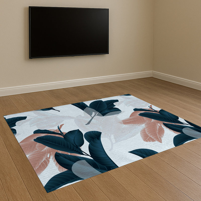 Floral Area Rug, Rectangle 90 x 150 cm