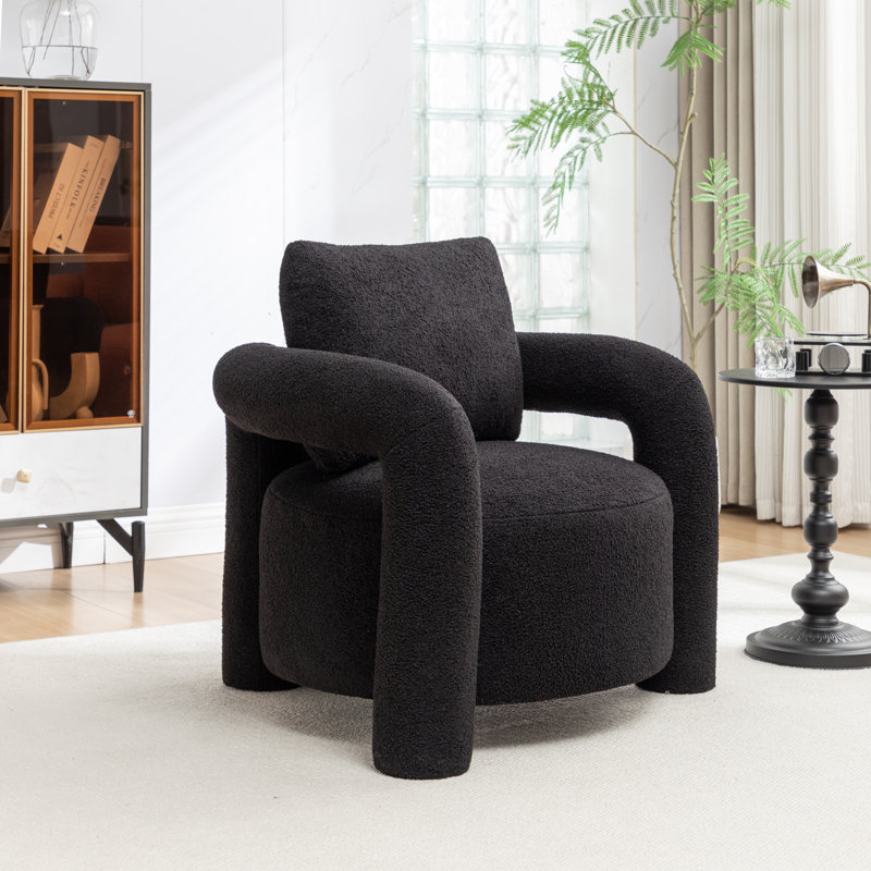 Chaise d'appoint rembourrée Iryanna, Noir, noir, noir, noir