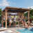 10' x 8' / 6' x 8' Solid Cedar Outdoor Gazebo Bar Pavilion with Built-In TV Mount-124555208