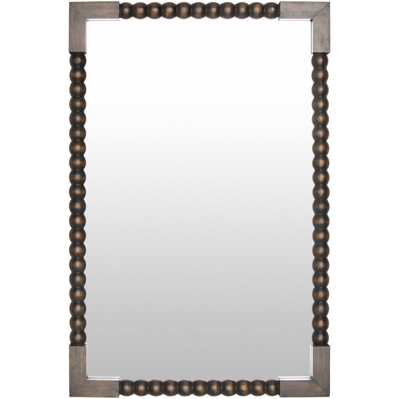 Lizzie Mirror, 37" H x 24" W, Dark Brown Wood
