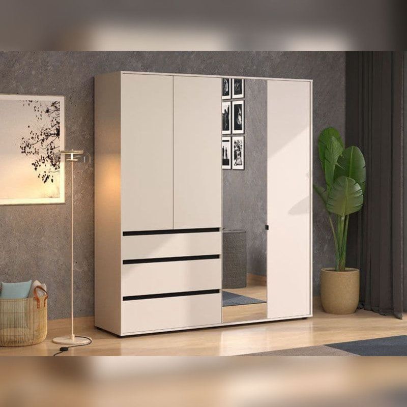 Solid + Manufactured Wood Wardrobe, Natural