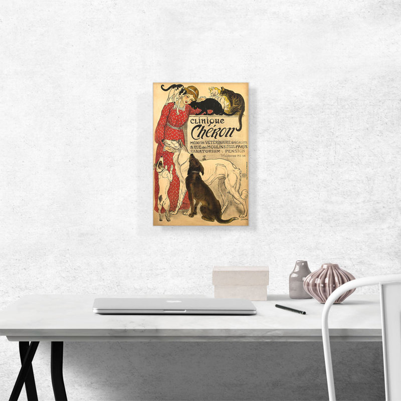 «Clinique cheron 1905» par Theophile Steinlen, reproduction d'art sur toile tendue, H 18 po x l 12 po x P 0,75 po