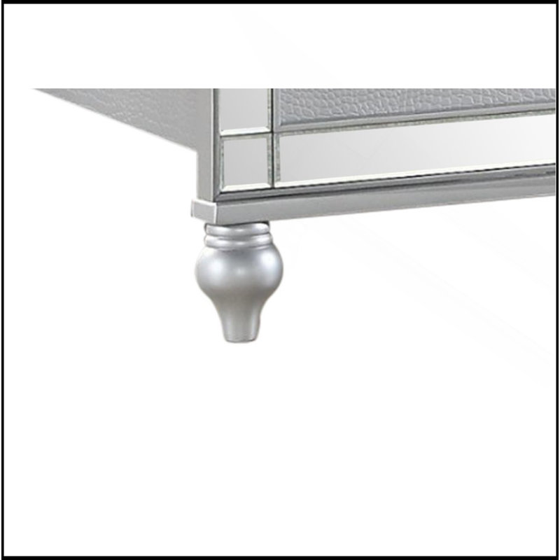 Lit rembourré à DEL en bois, Argent argent, Grand lit