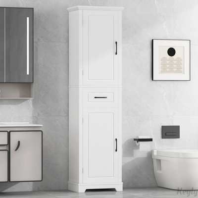 Armoire de rangement autoportante avec deux portes et tablettes réglables