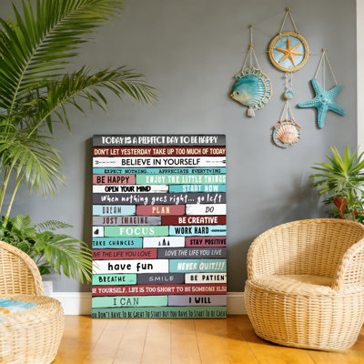 Motivational Positive Quotes, Built-In Back Wood Frame, 20 X 30