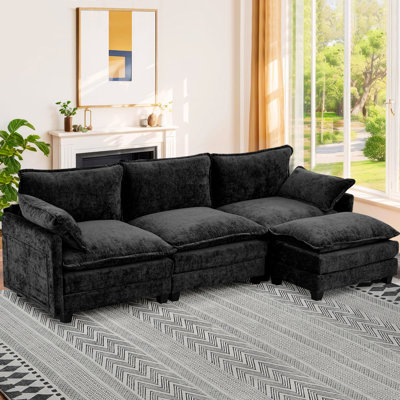 Canapé modulaire rembourré à siège en forme de L de 113 po Carbry