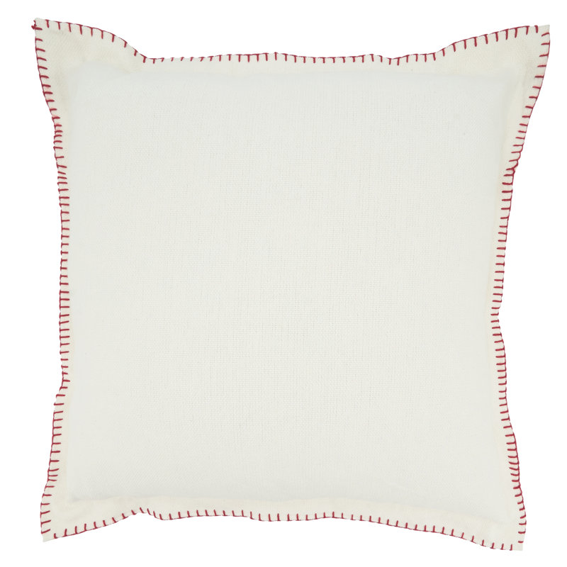 Coussin décoratif en plumes de coton Ivara, Blanc