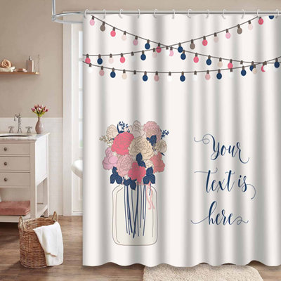 Rideau de douche à 12 crochets Blue Rose Blush
