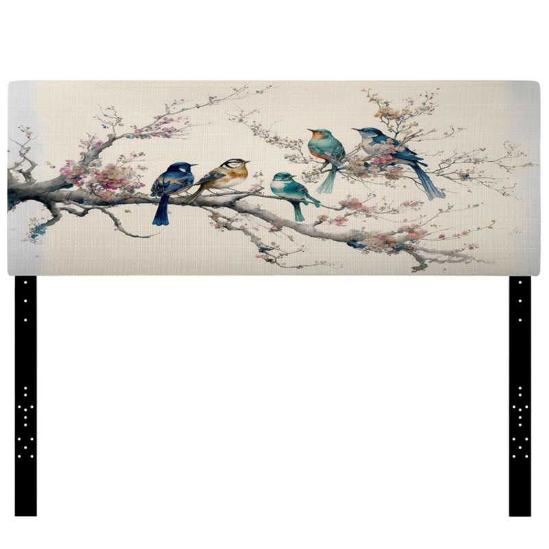 Obee - Bird Upholstery Panel Headboard, King