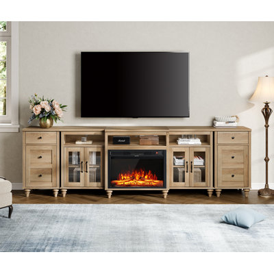 Meuble télé avec centre de divertissement avec foyer électrique Corretta