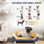 Canapé-lit pour chien avec coussin moelleux, housse lavable, orange