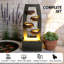 Fontaine d'extérieur à cascade en résine avec lumières à casiers multiples pour jardin-1146499856