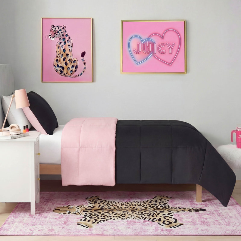  Finely Machine Washable Area Rugs, Light Pink Leopard, 5' x 7'