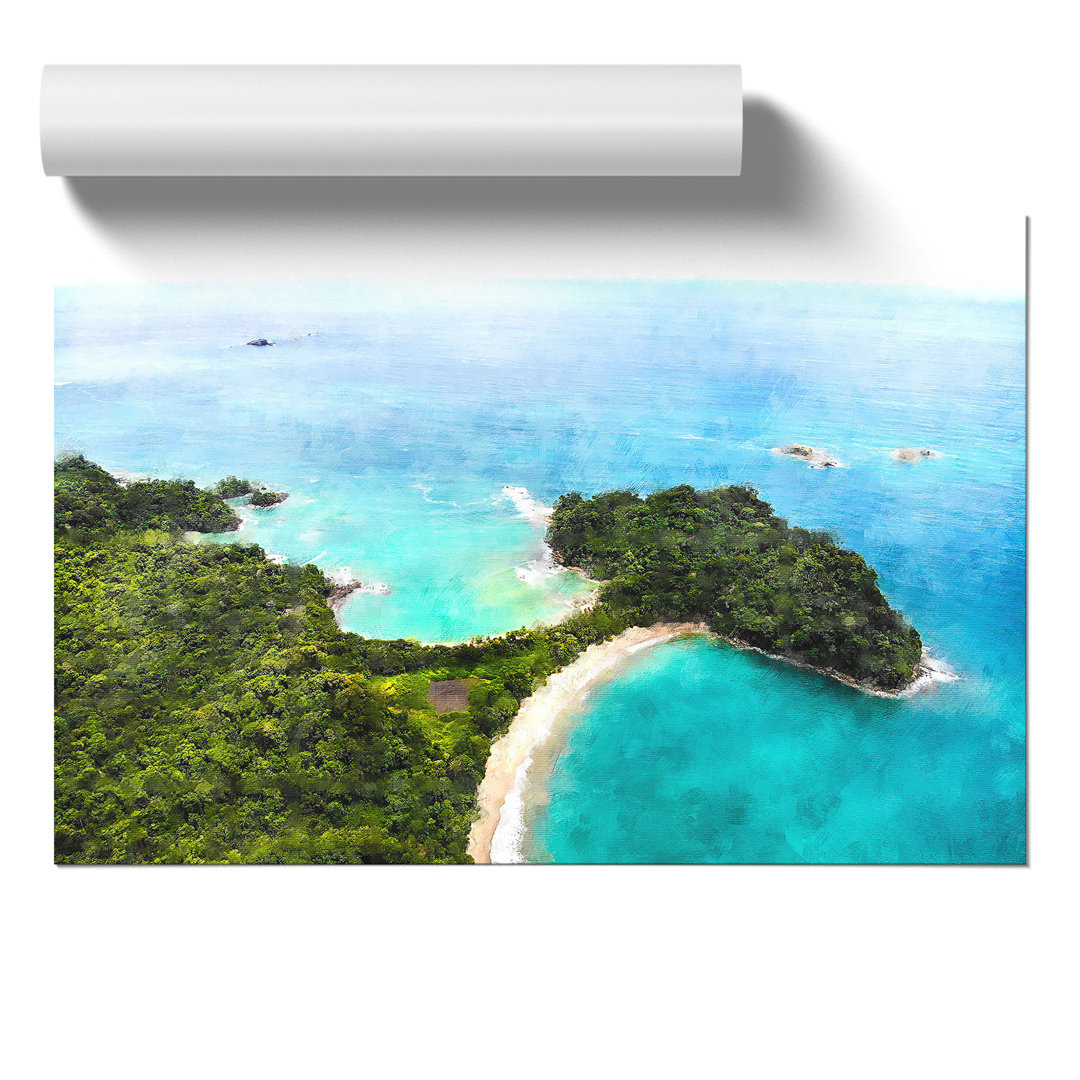 The Escondido Beach in Costa Rica Painting - Frameless Print