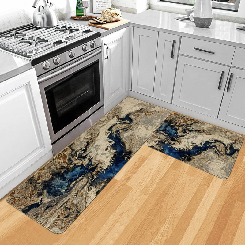 Marble Patterned Kitchen Carpet
