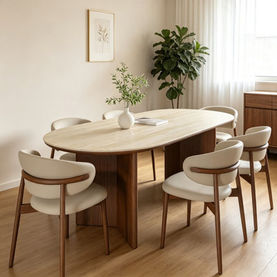 Modern Simple Oval Sintered Stone Dining Table Set